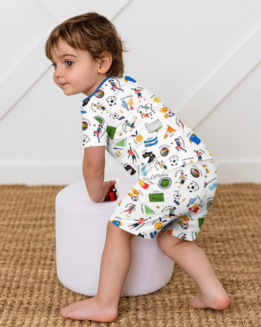 Schlafanzug-Set zweiteilig, kurze Ärmel, kurze Hose, Bambus
