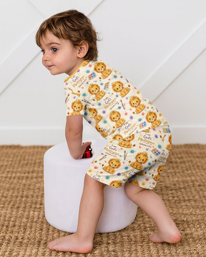 Template Zweiteiliges Pyjama-Set mit kurzen Ärmeln und Shorts