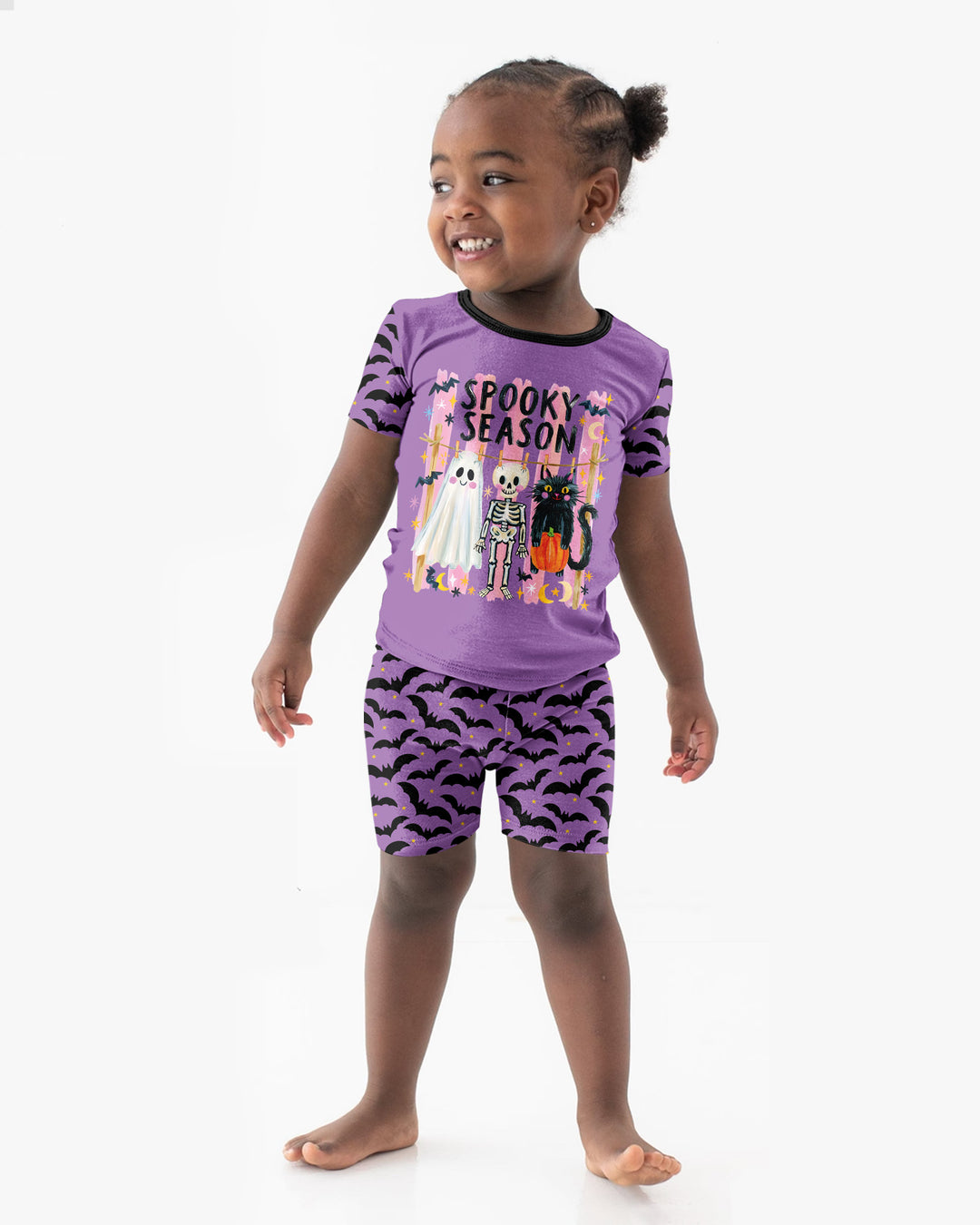 Bats & Boos Family Matching Bamboo Two Piece Short Sleeve Shorts Pajama Set