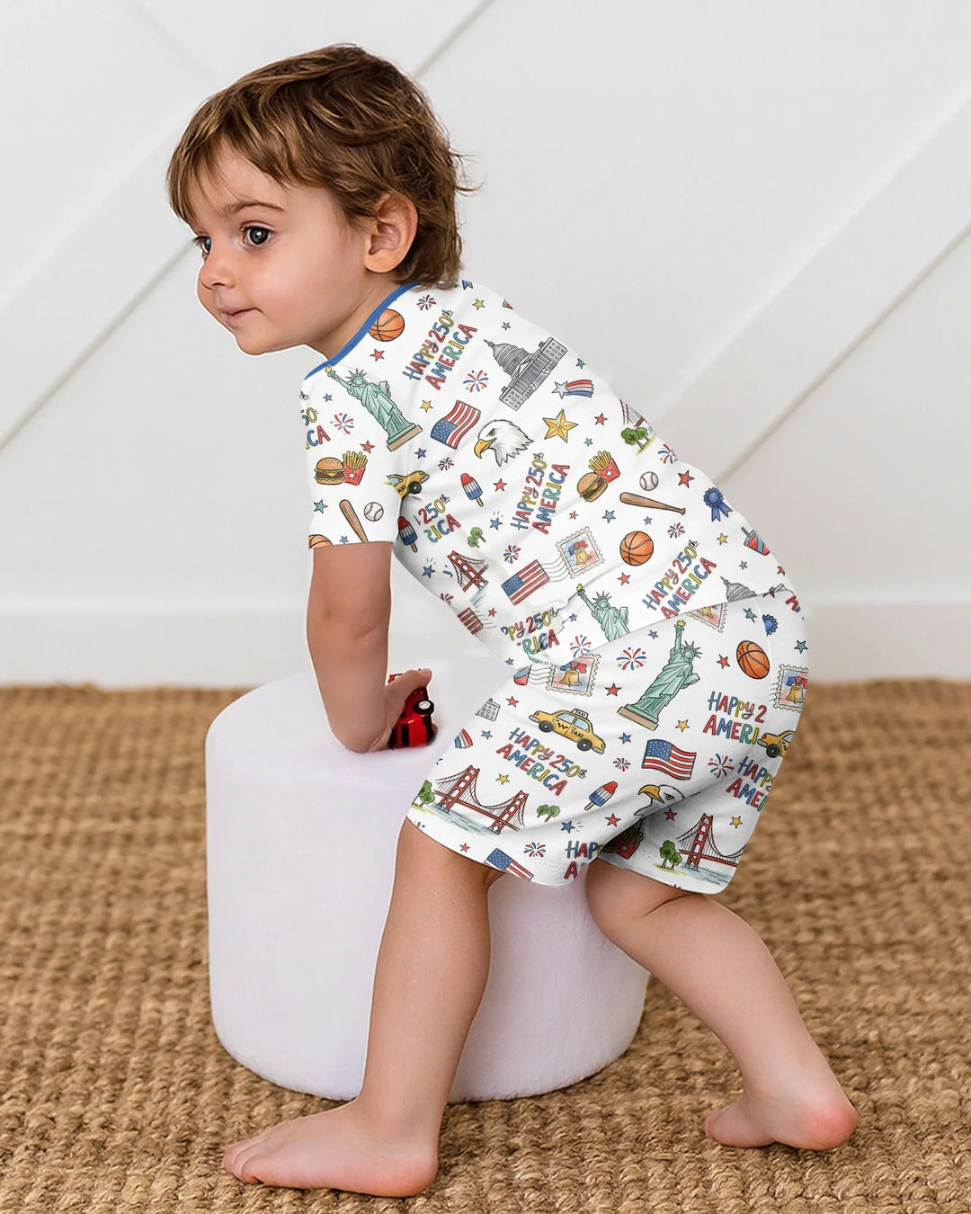 Schlafanzug-Set zweiteilig, kurze Ärmel, kurze Hose, Bambus