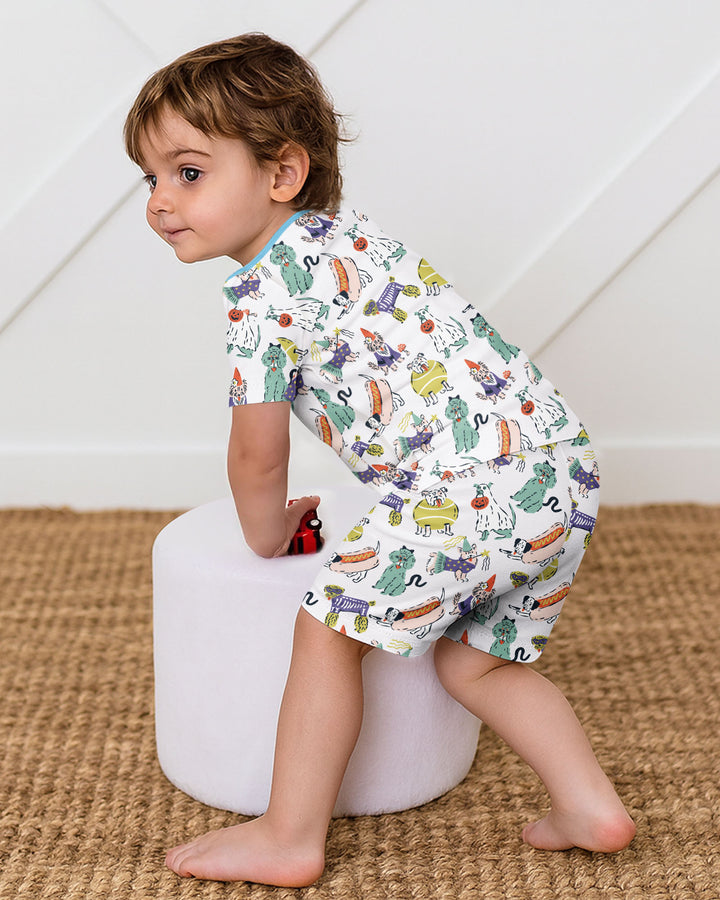 Bark-O-Ween Bamboo Two Piece Short Sleeve Shorts Pajama Set