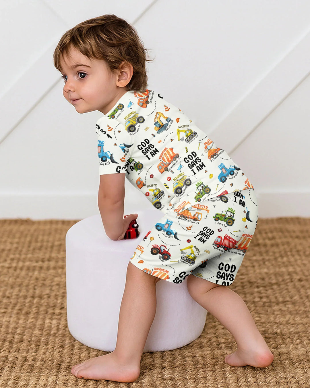 Zweiteiliges Pyjama-Set mit kurzen Ärmeln und Shorts im Sommer-Design