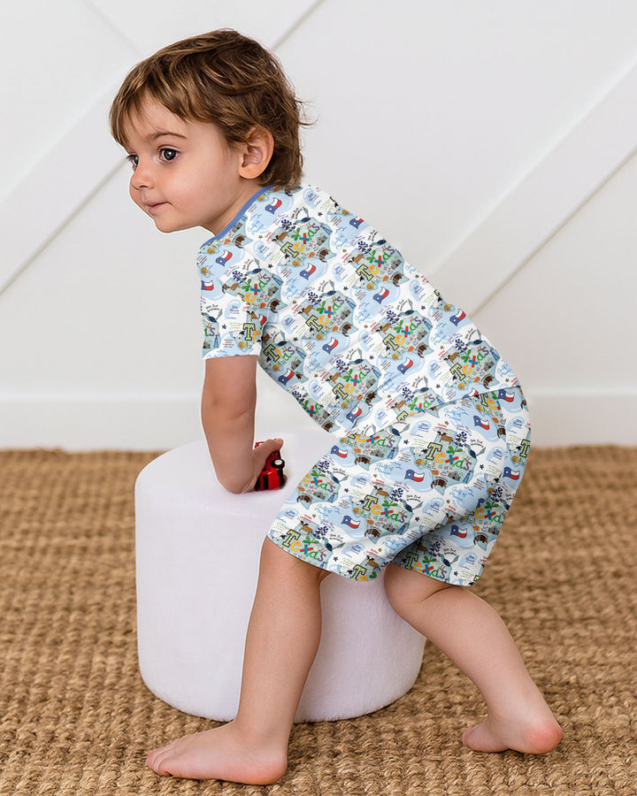 Schlafanzug-Set zweiteilig, kurze Ärmel, kurze Hose, Bambus
