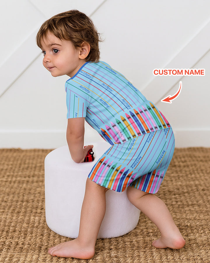 Schlafanzug-Set zweiteilig, kurze Ärmel, kurze Hose, Bambus