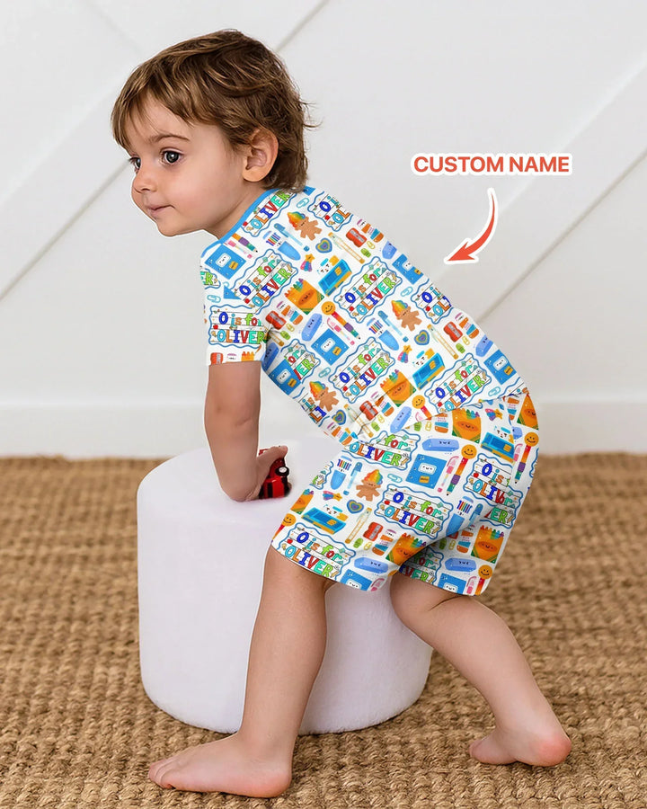 Schlafanzug-Set zweiteilig, kurze Ärmel, kurze Hose, Bambus