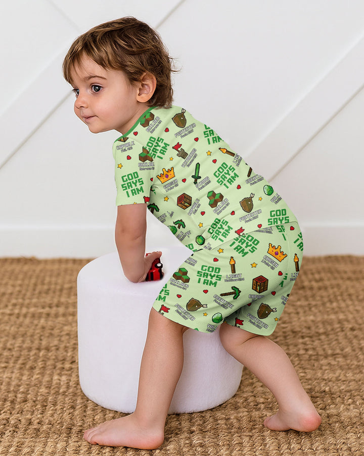 Schlafanzug-Set zweiteilig, kurze Ärmel, kurze Hose, Bambus