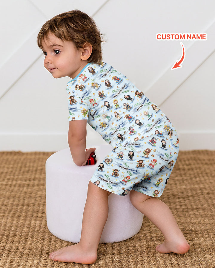 Zweiteiliges Pyjama-Set mit kurzen Ärmeln und Shorts im Sommer-Design