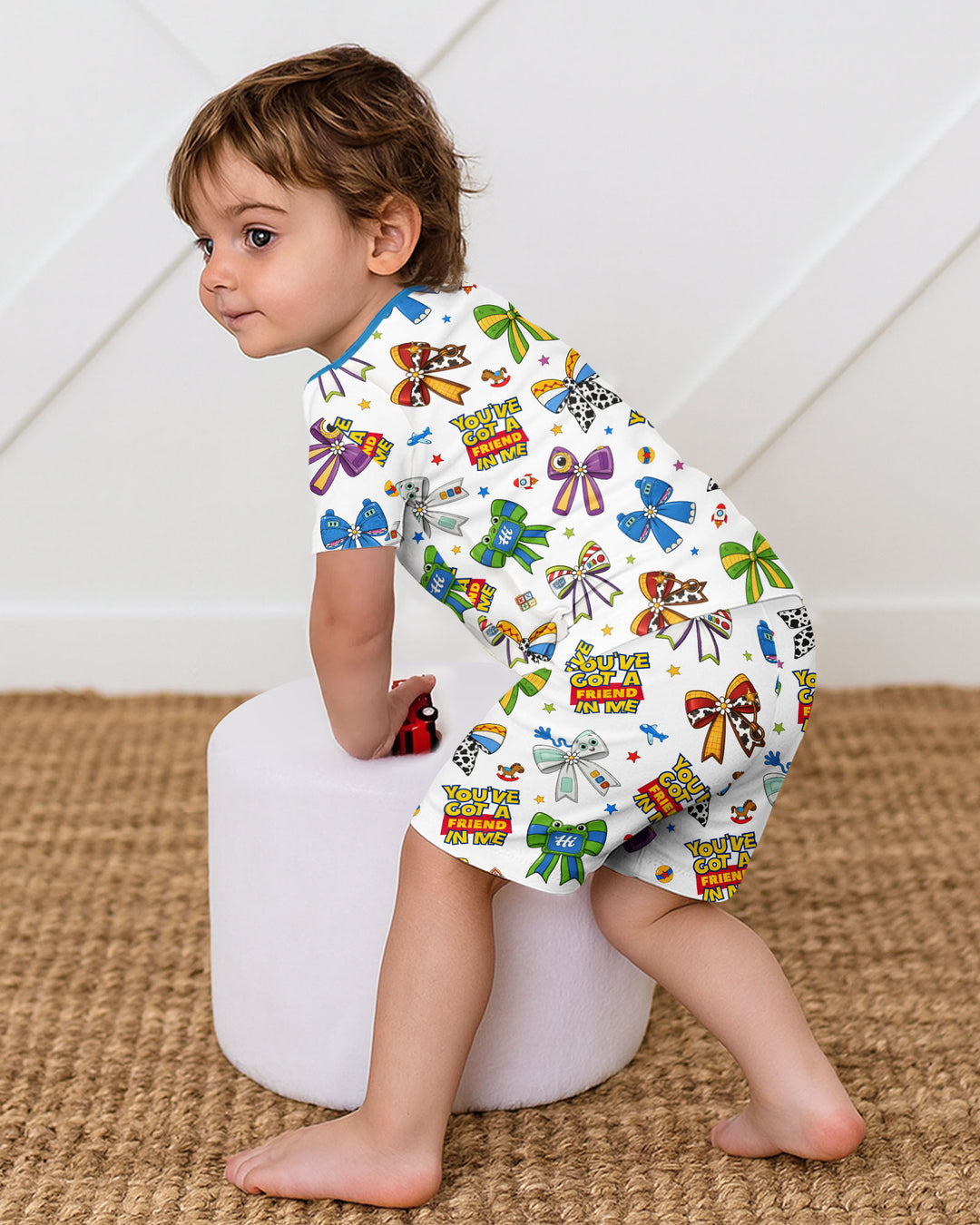 Schlafanzug-Set zweiteilig, kurze Ärmel, kurze Hose, Bambus