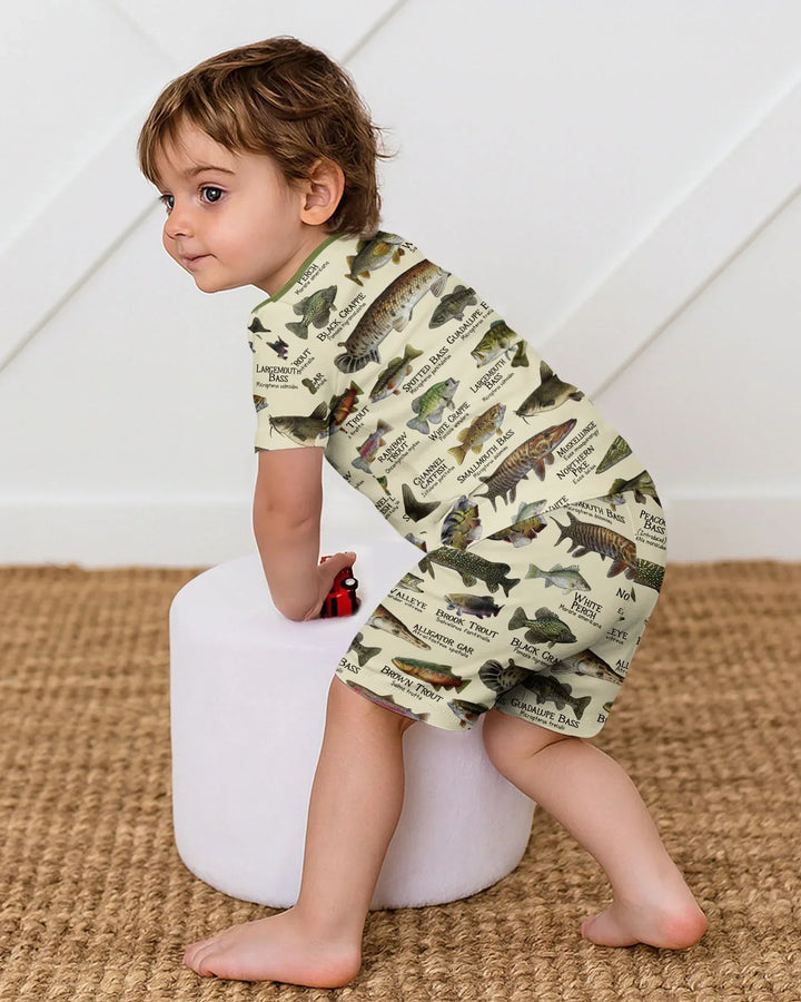 Schlafanzug-Set zweiteilig, kurze Ärmel, kurze Hose, Bambus