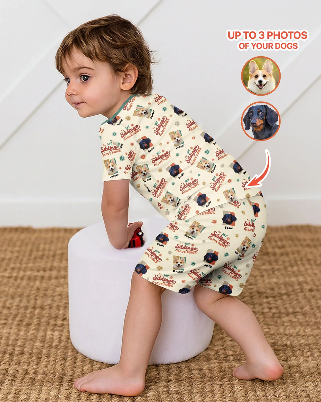 Zweiteiliges Pyjama-Set mit kurzen Ärmeln und Shorts im Sommer-Design