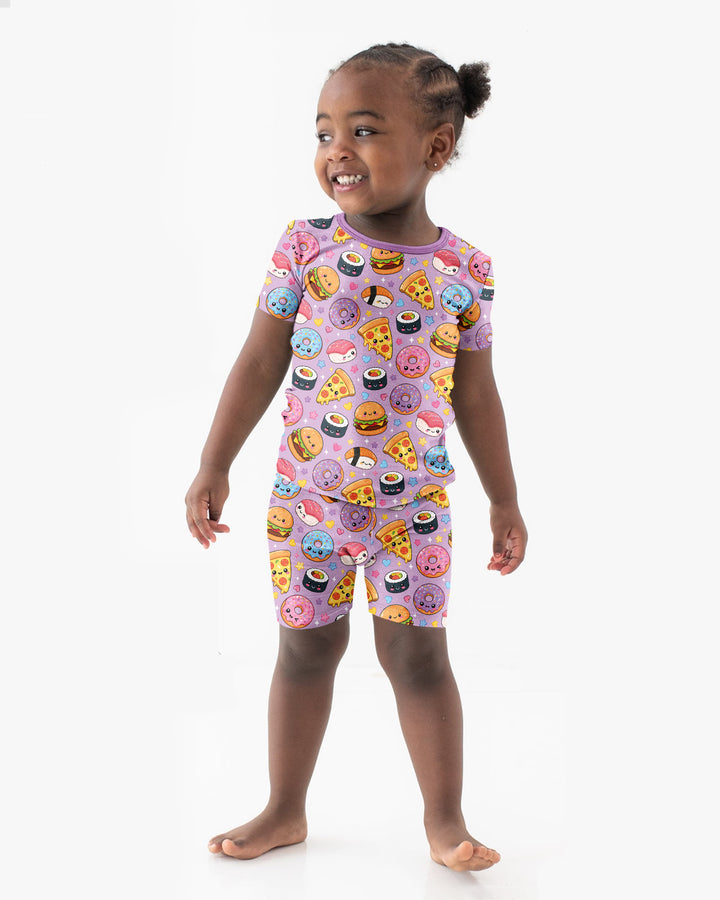 Schlafanzug-Set zweiteilig, kurze Ärmel, kurze Hose, Bambus