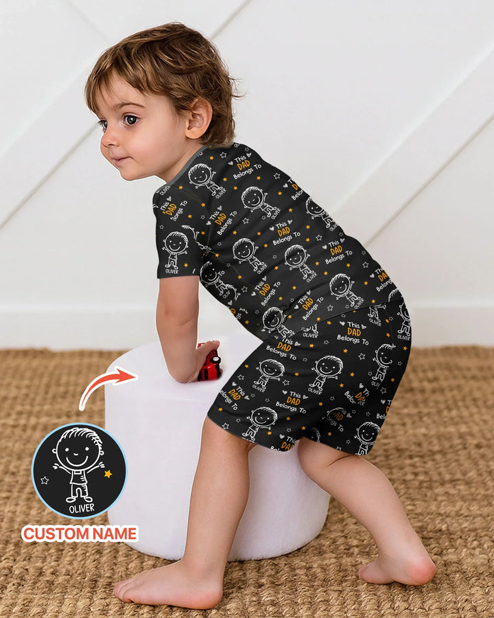Zweiteiliges Pyjama-Set mit kurzen Ärmeln und Shorts im Sommer-Design