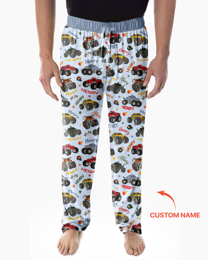 Personalized Monster Truck Bamboo Men's Pajama Set