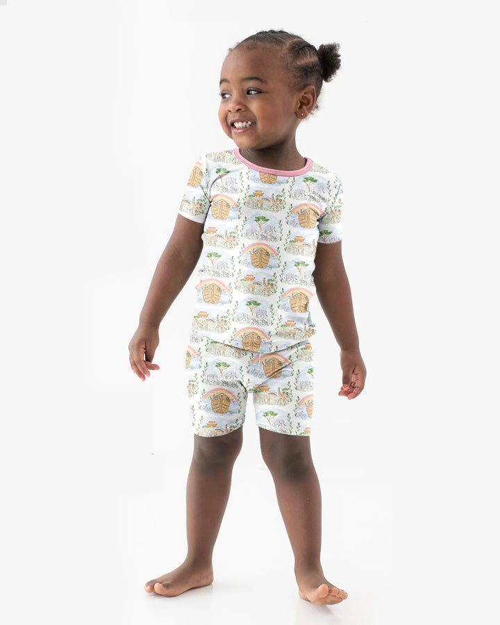 Schlafanzug-Set zweiteilig, kurze Ärmel, kurze Hose, Bambus