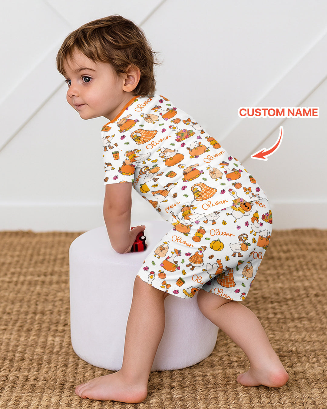 Fall Silly Goose Bamboo Two Piece Short Sleeve Shorts Pajama Set