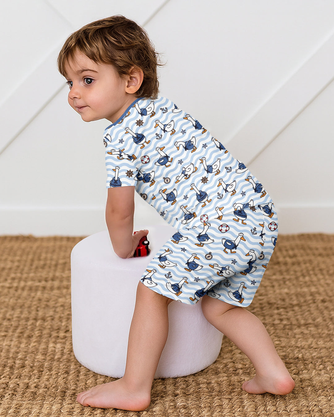 Schlafanzug-Set zweiteilig, kurze Ärmel, kurze Hose, Bambus