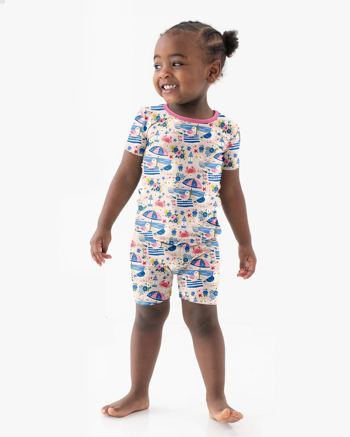 Schlafanzug-Set zweiteilig, kurze Ärmel, kurze Hose, Bambus