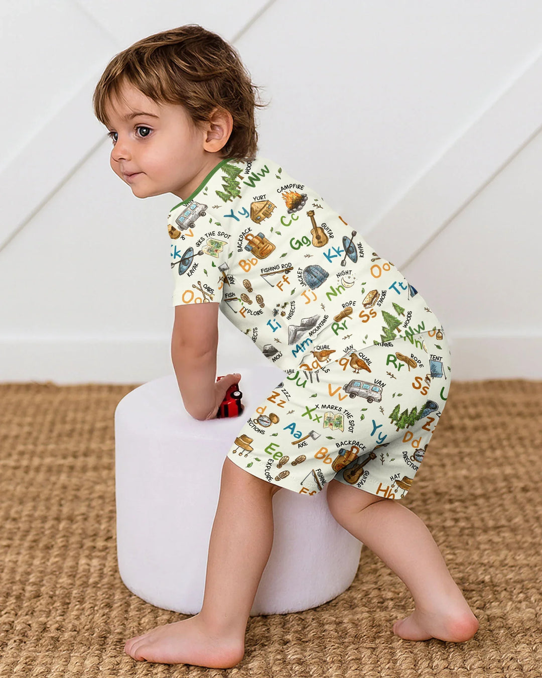 Schlafanzug-Set zweiteilig, kurze Ärmel, kurze Hose, Bambus