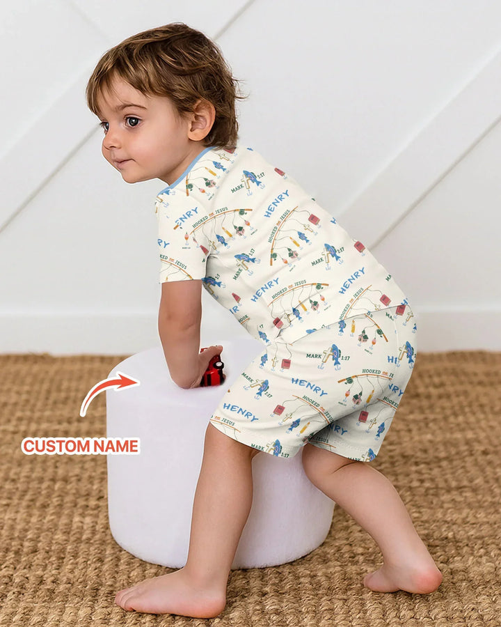 Zweiteiliges Pyjama-Set mit kurzen Ärmeln und Shorts im Sommer-Design