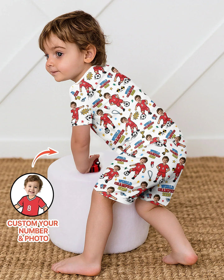 Zweiteiliges Pyjama-Set mit kurzen Ärmeln und Shorts im Sommer-Design