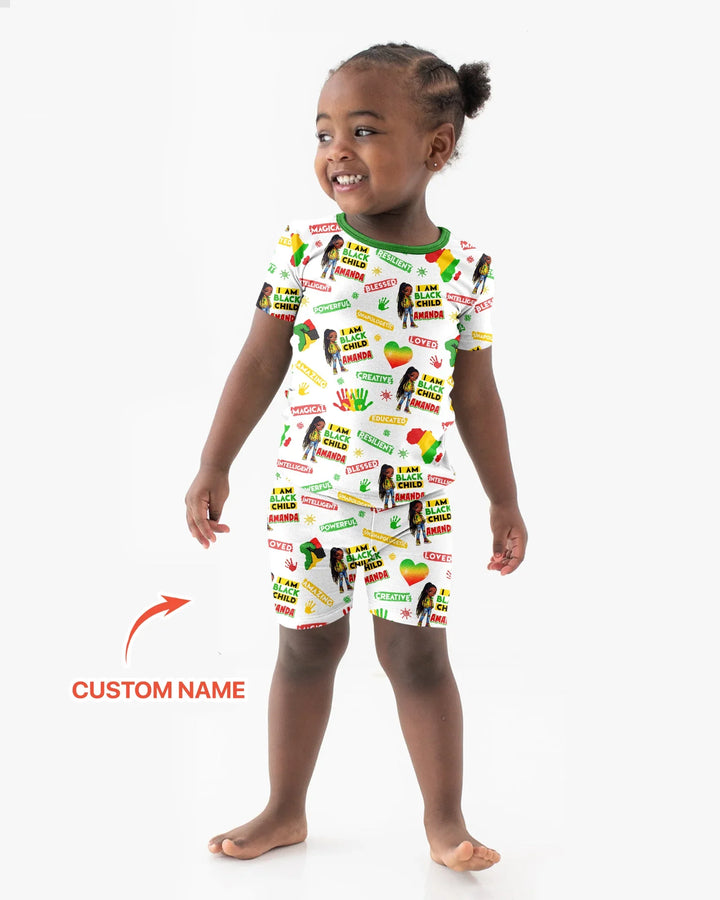 Zweiteiliges Pyjama-Set mit kurzen Ärmeln und Shorts im Sommer-Design