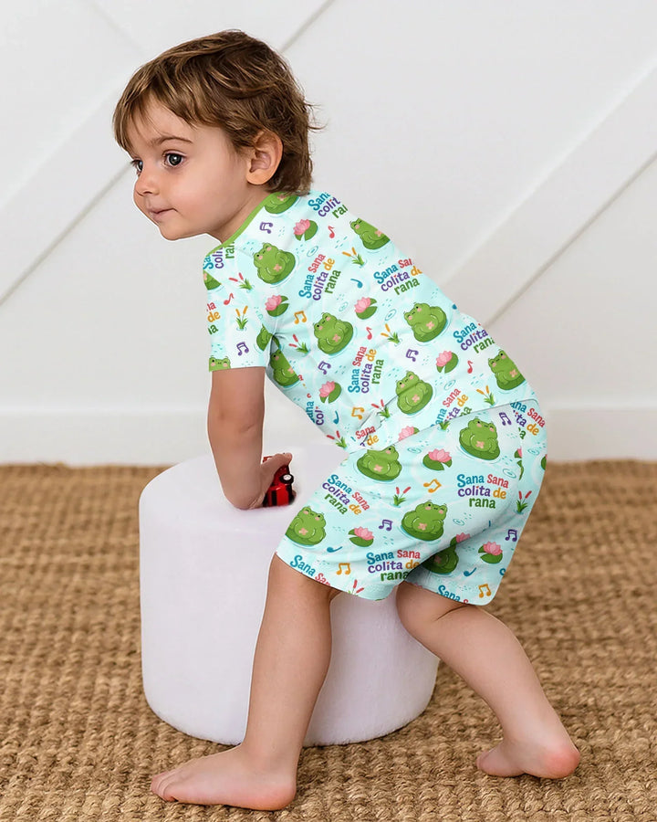 Schlafanzug-Set zweiteilig, kurze Ärmel, kurze Hose, Bambus