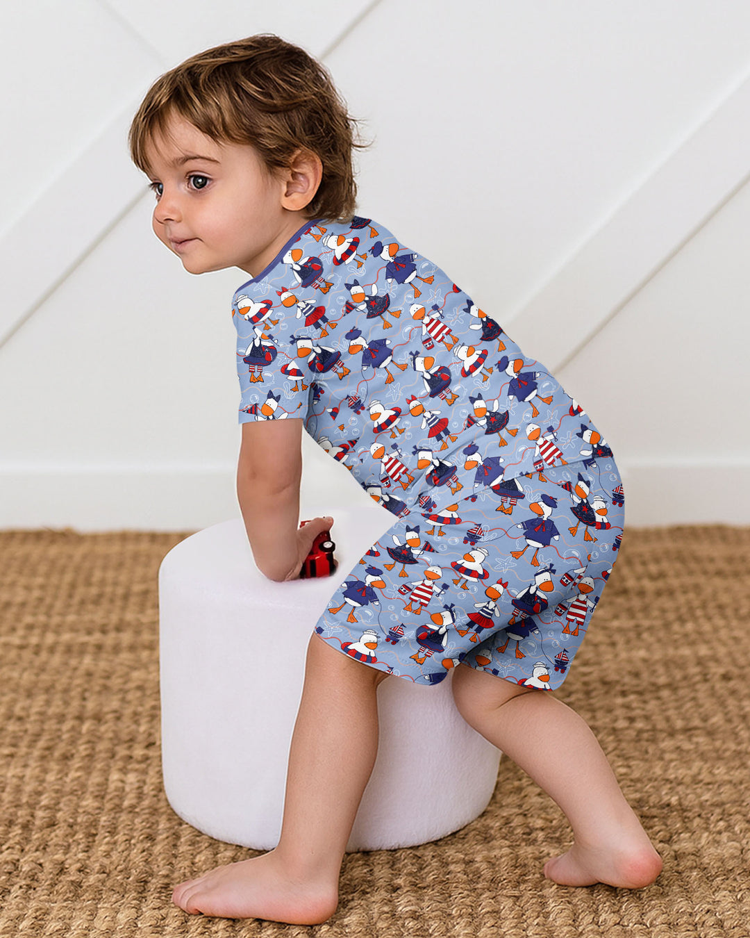 Schlafanzug-Set zweiteilig, kurze Ärmel, kurze Hose, Bambus