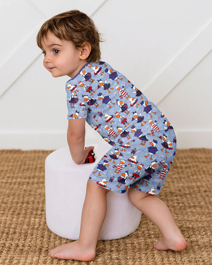 Schlafanzug-Set zweiteilig, kurze Ärmel, kurze Hose, Bambus