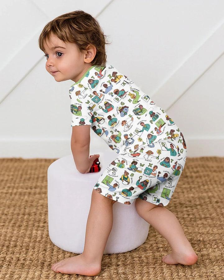 Schlafanzug-Set zweiteilig, kurze Ärmel, kurze Hose, Bambus