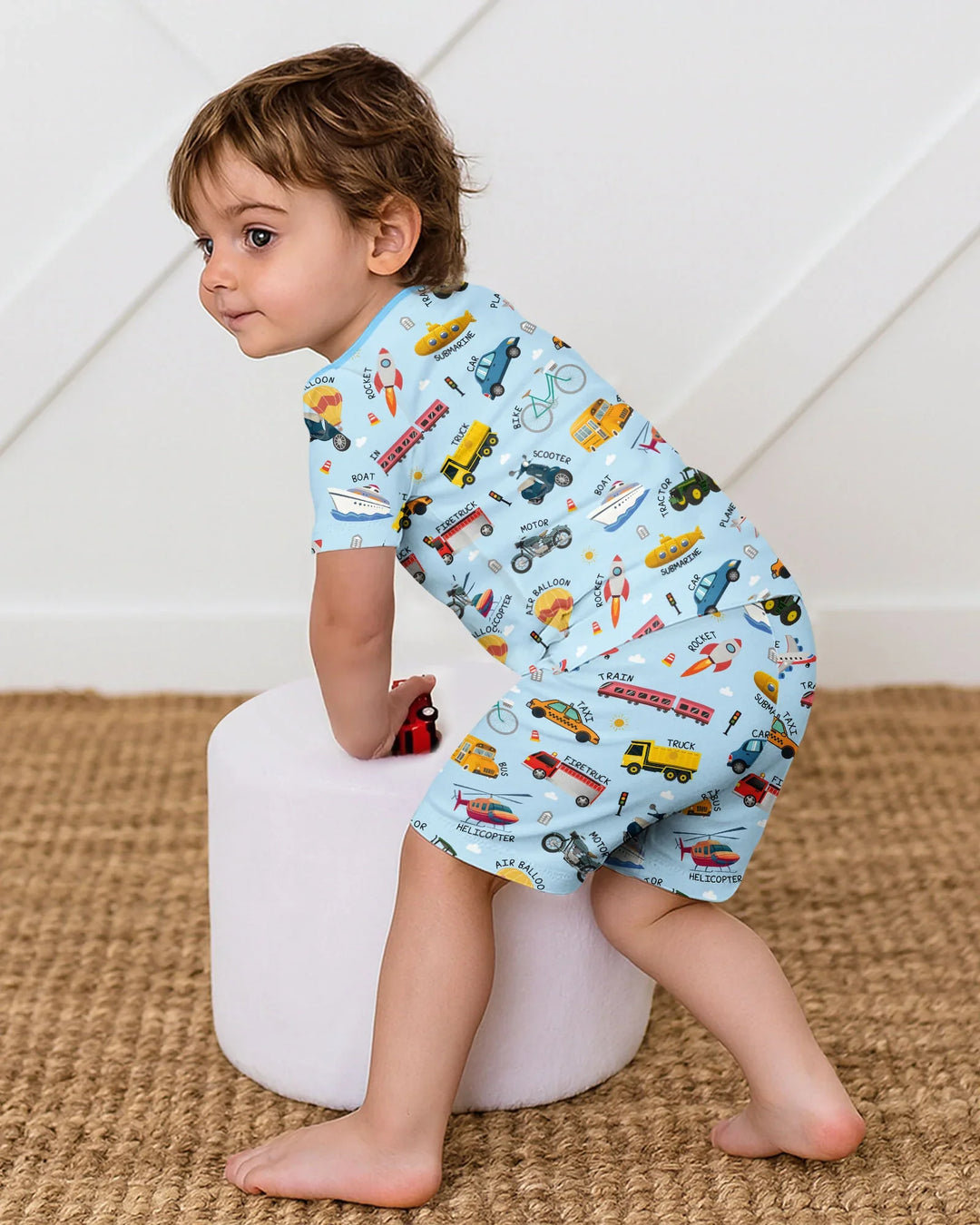 Schlafanzug-Set zweiteilig, kurze Ärmel, kurze Hose, Bambus