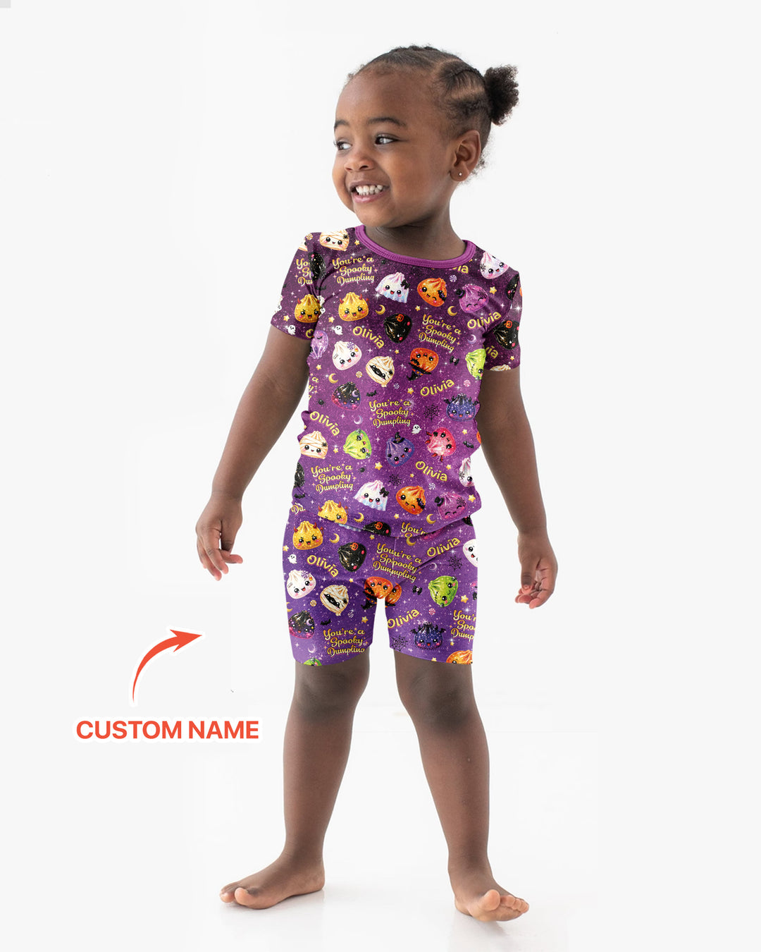 Custom Name You're A Spooky Dumpling Bamboo Two Piece Short Sleeve Shorts Pajama Set
