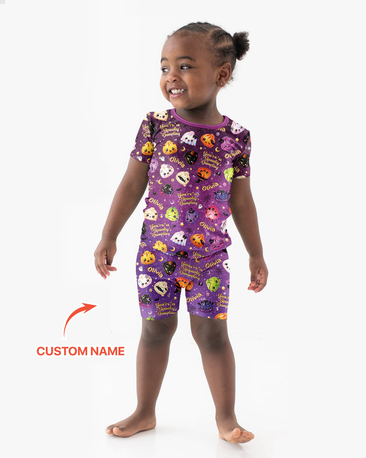 Custom Name You're A Spooky Dumpling Bamboo Two Piece Short Sleeve Shorts Pajama Set