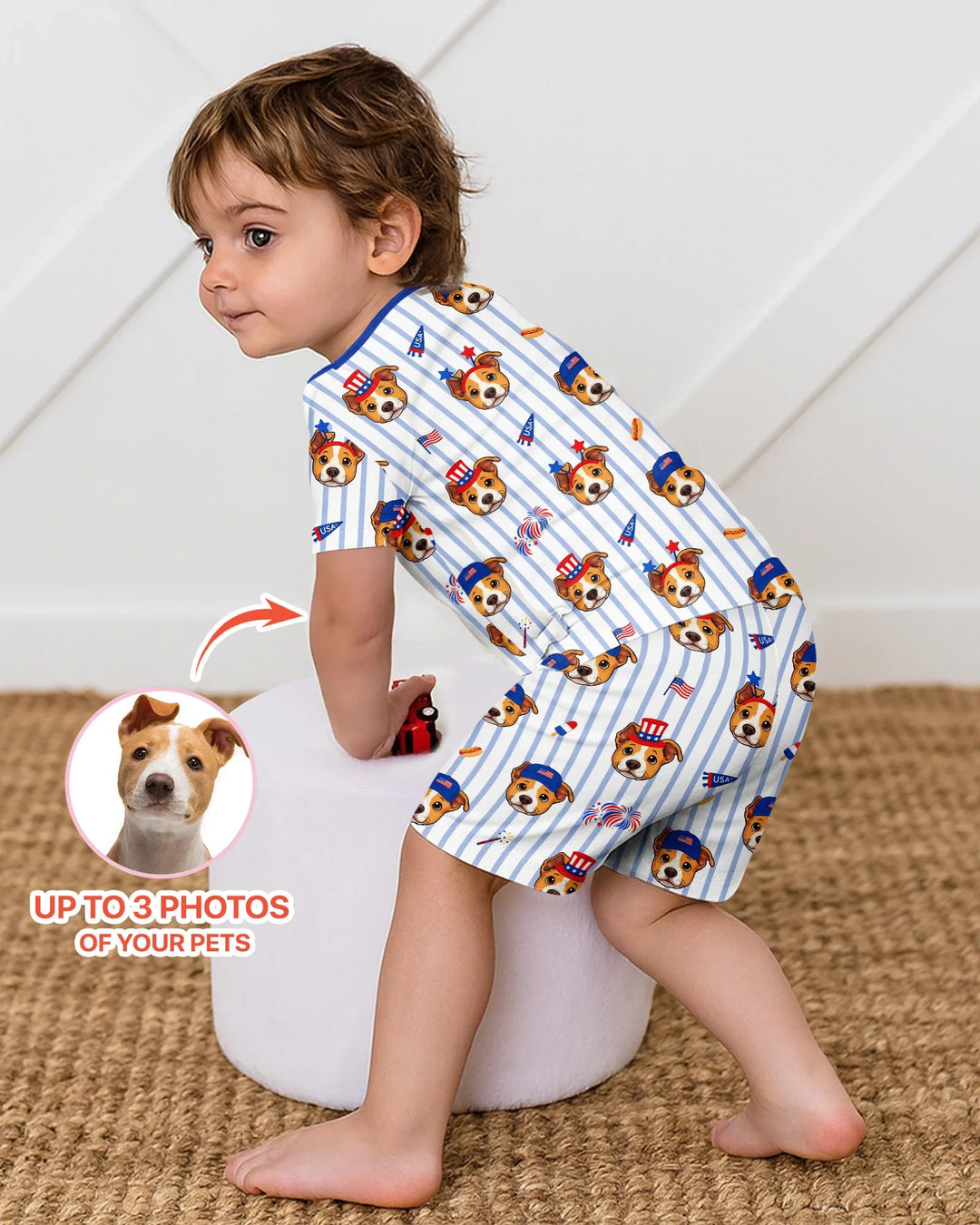 Schlafanzug-Set zweiteilig, kurze Ärmel, kurze Hose, Bambus