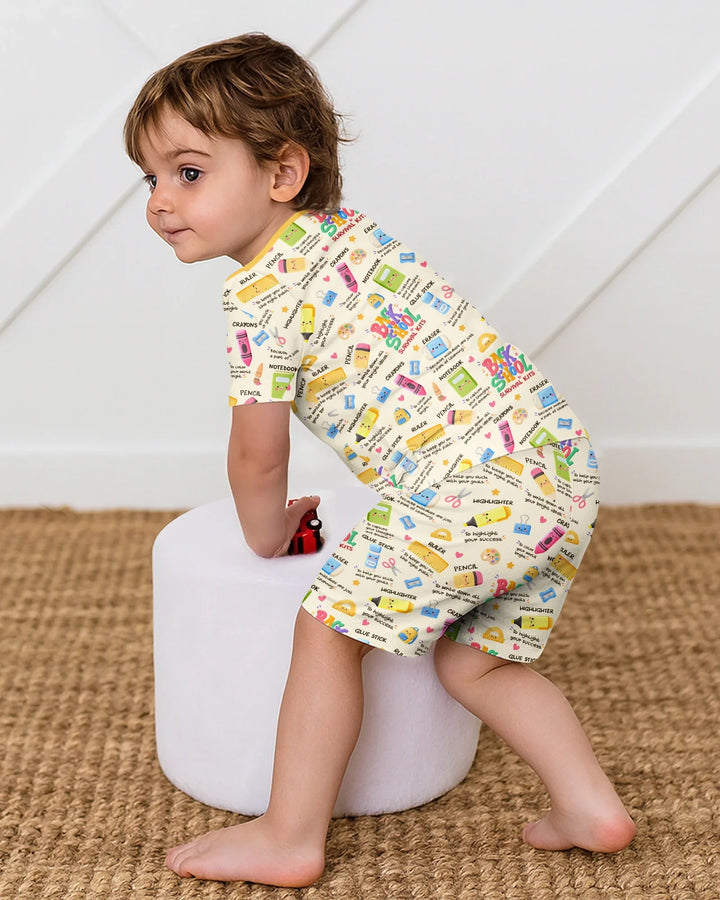 Schlafanzug-Set zweiteilig, kurze Ärmel, kurze Hose, Bambus