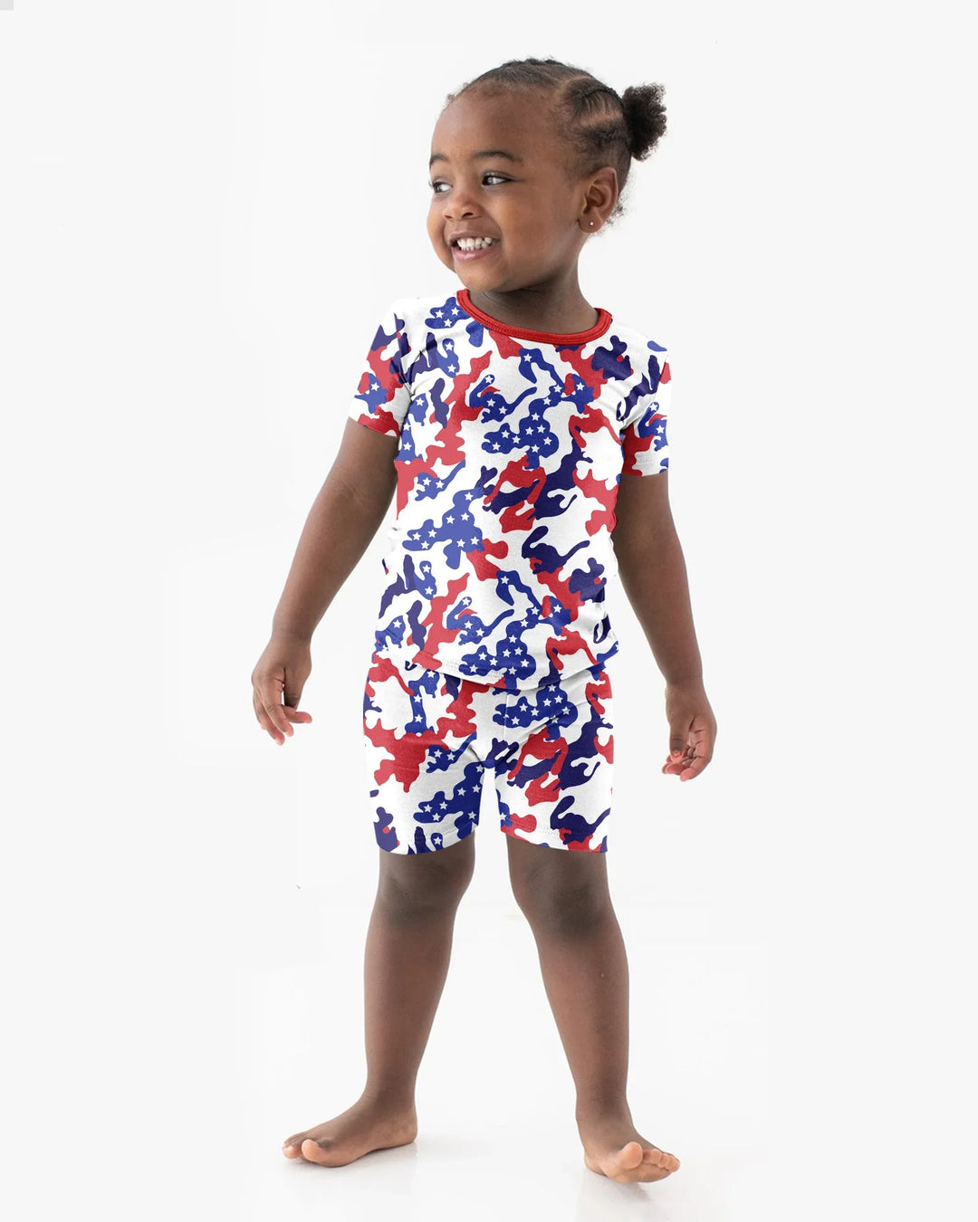 Patriot Camo Daddy & Me Matching Bamboo Two Piece Short Sleeve Shorts Pajama Set