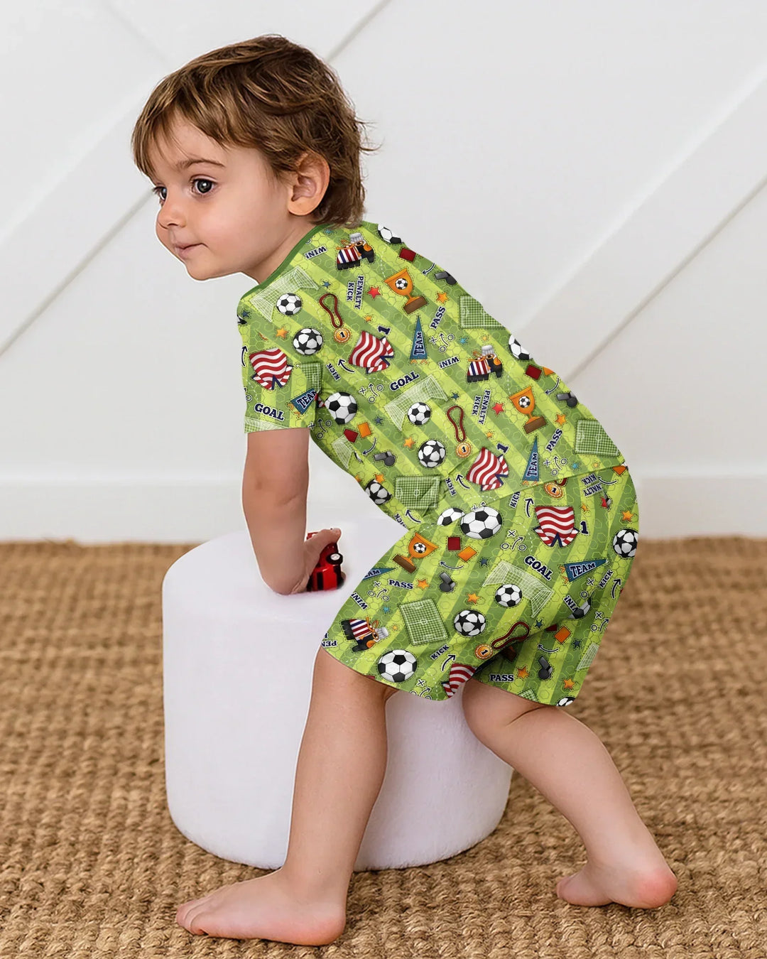 Schlafanzug-Set zweiteilig, kurze Ärmel, kurze Hose, Bambus