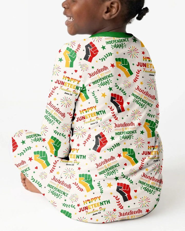 Zweiteiliges Langarm-Pyjama-Set mit Sommerfrüchten