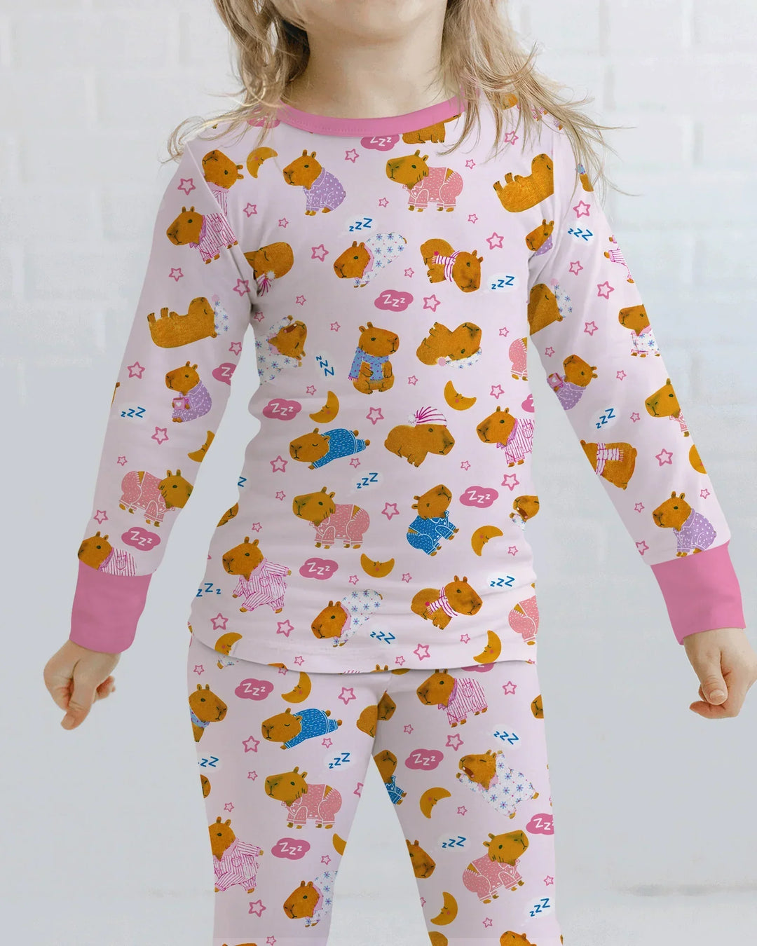 Zweiteiliges Langarm-Pyjama-Set mit Sommerfrüchten