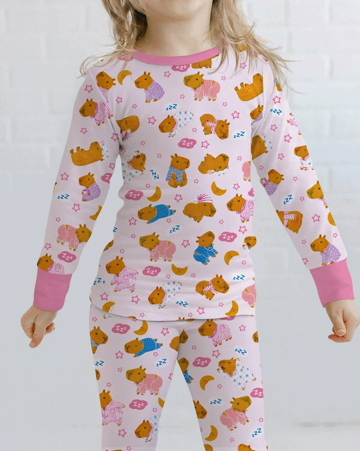 Zweiteiliges Langarm-Pyjama-Set mit Sommerfrüchten