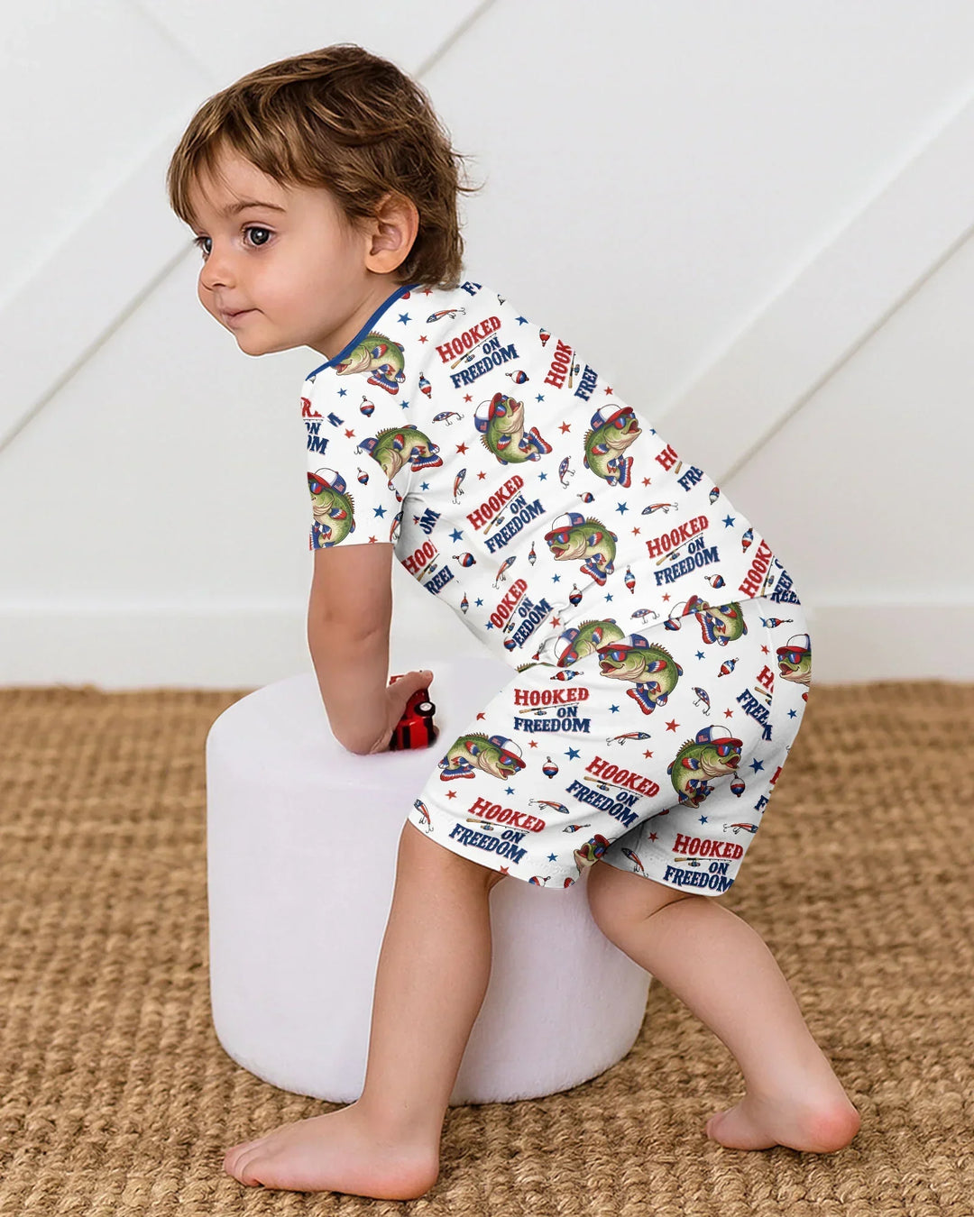 Schlafanzug-Set zweiteilig, kurze Ärmel, kurze Hose, Bambus