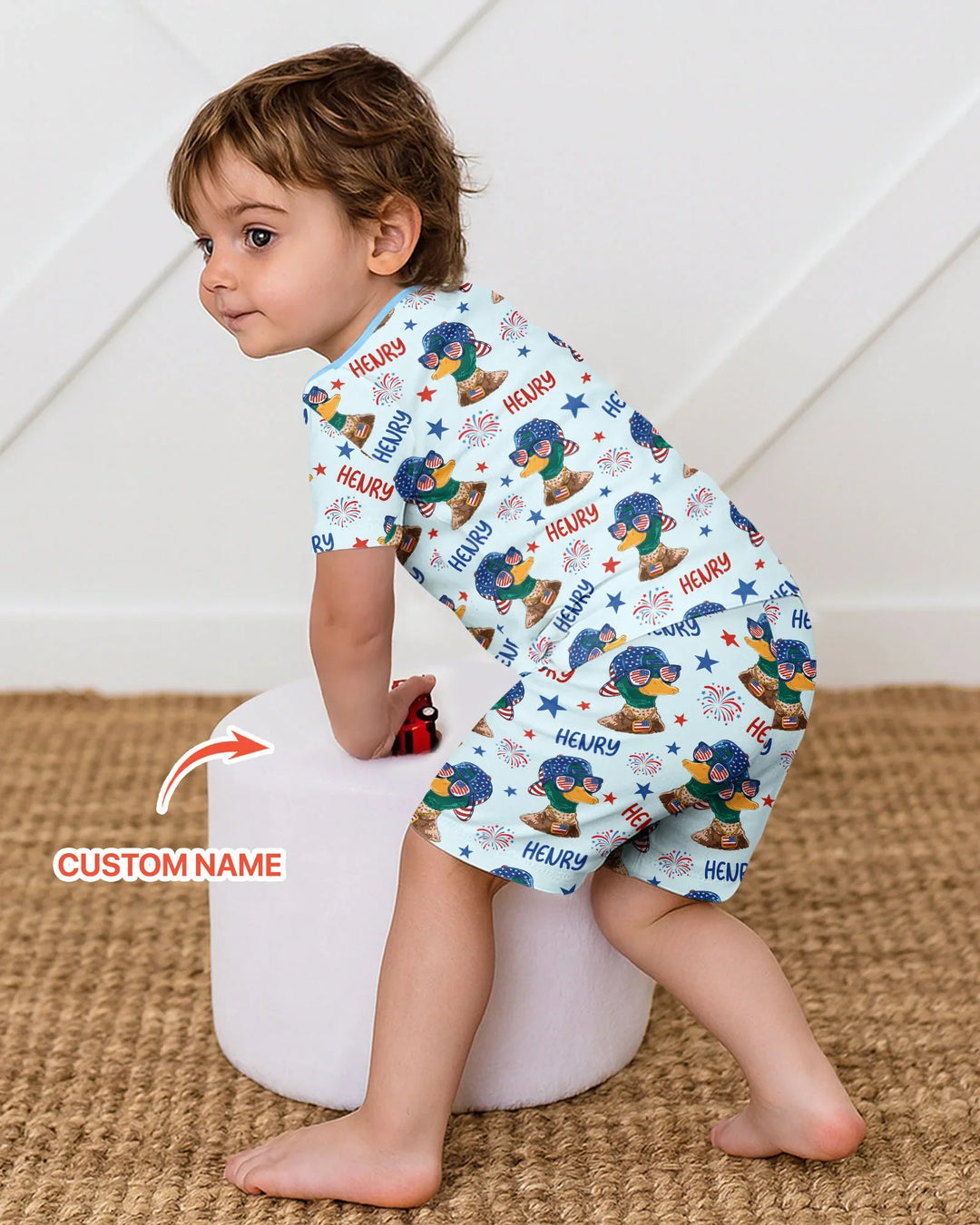 Schlafanzug-Set zweiteilig, kurze Ärmel, kurze Hose, Bambus
