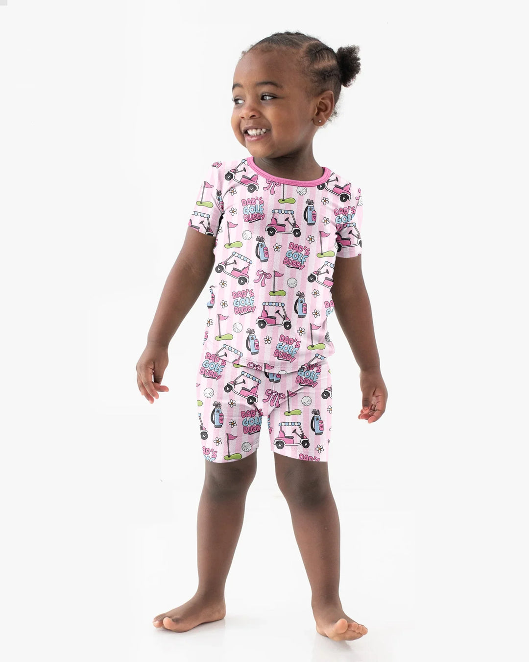 Dad's Golf Buddy Bamboo Two Piece Short Sleeve Shorts Pajama Set