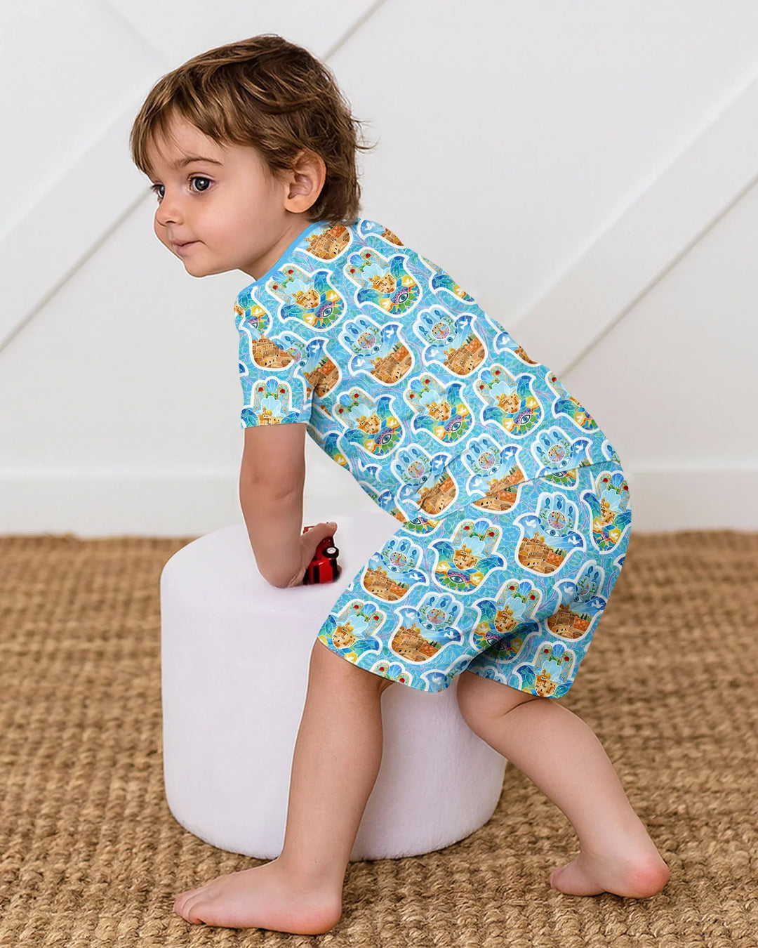 Schlafanzug-Set zweiteilig, kurze Ärmel, kurze Hose, Bambus