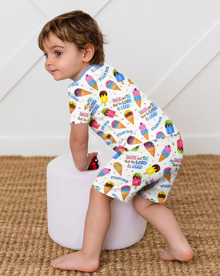 Schlafanzug-Set zweiteilig, kurze Ärmel, kurze Hose, Bambus