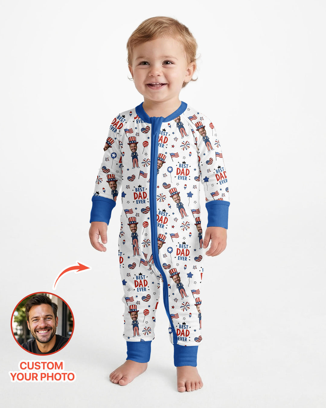 Gerippte Babykleidung mit individuellem Foto - Weich &amp; Skizzenhaft
