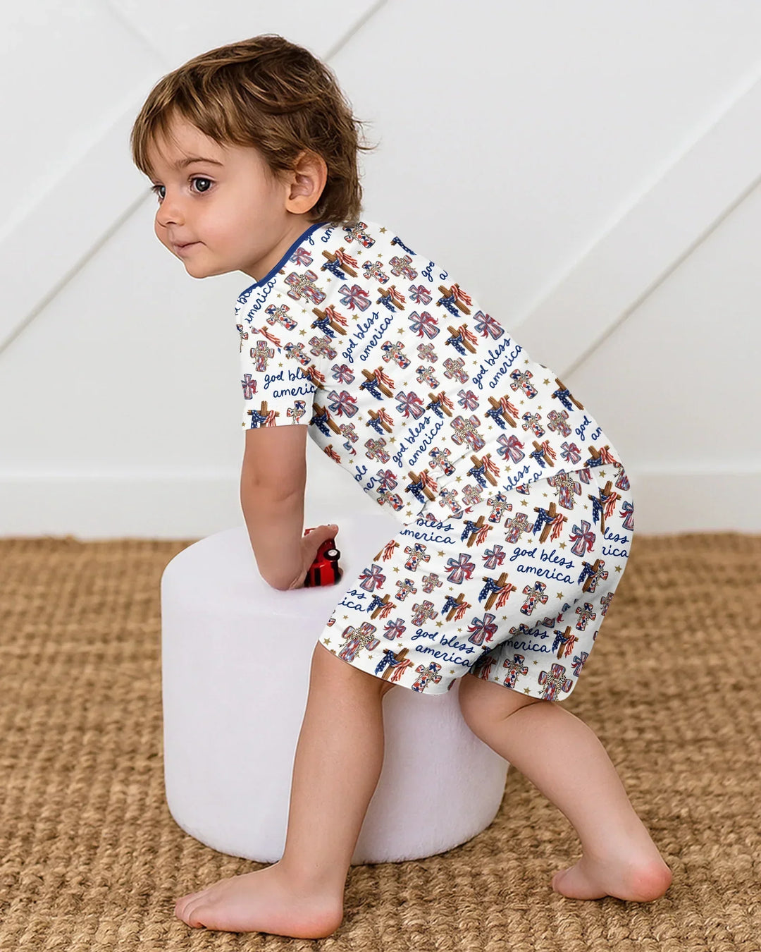 Schlafanzug-Set zweiteilig, kurze Ärmel, kurze Hose, Bambus