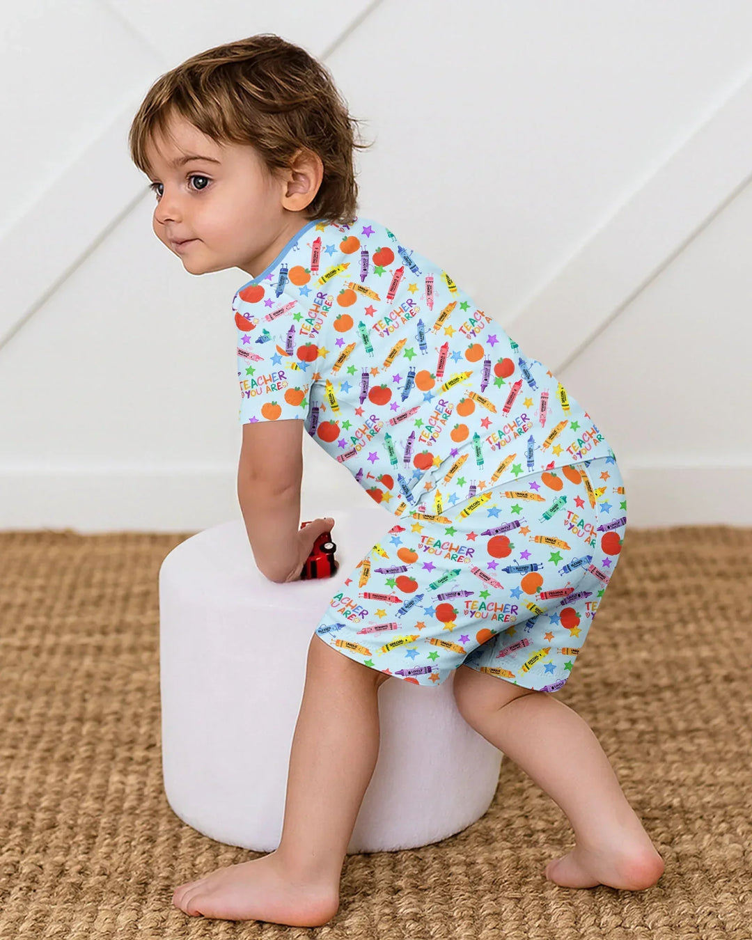 Schlafanzug-Set zweiteilig, kurze Ärmel, kurze Hose, Bambus
