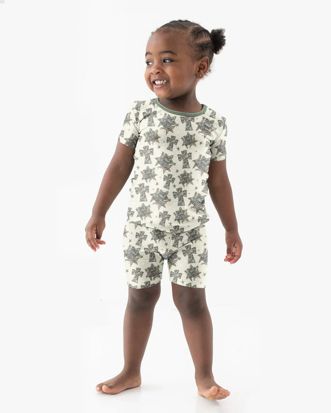 Camo God is Good Family Matching Bamboo Two Piece Short Sleeve Shorts Pajama Set