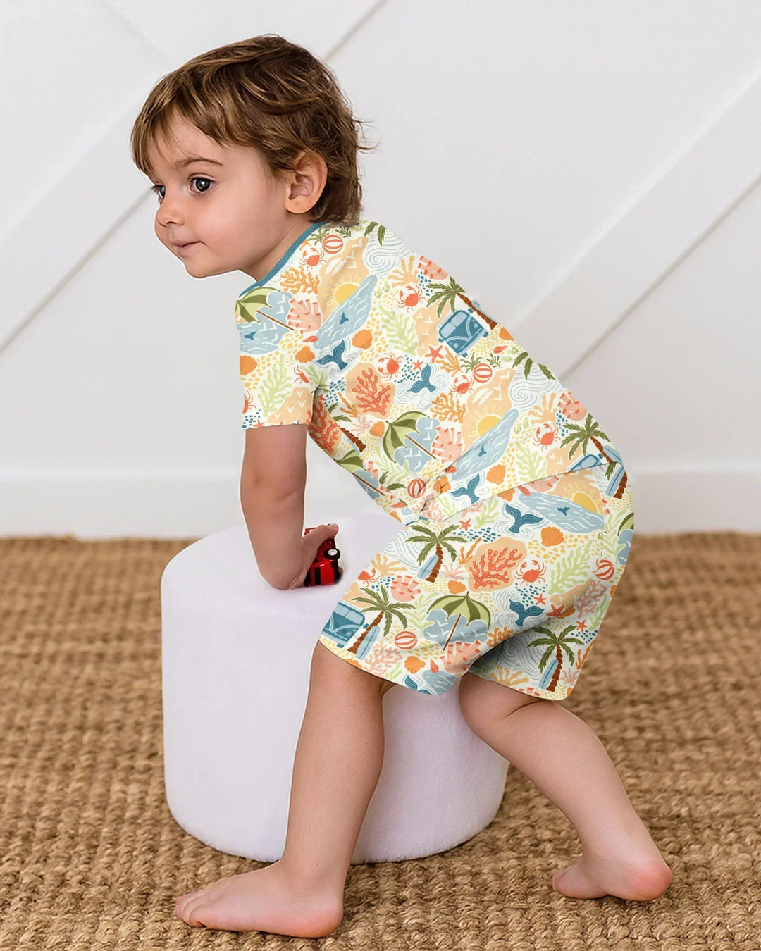 Schlafanzug-Set zweiteilig, kurze Ärmel, kurze Hose, Bambus