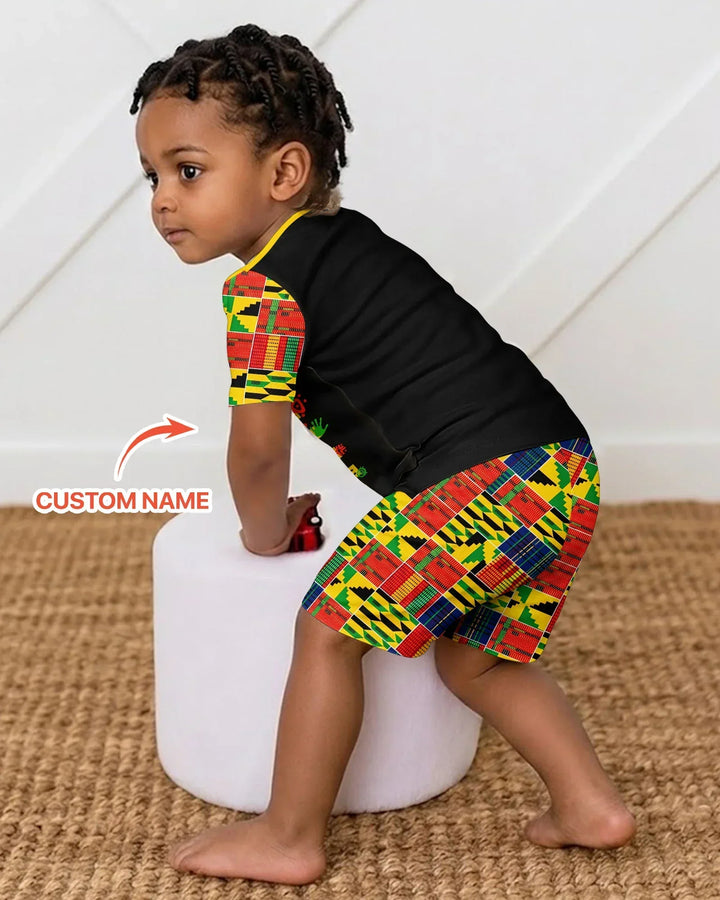 Zweiteiliges Pyjama-Set mit kurzen Ärmeln und Shorts im Sommer-Design